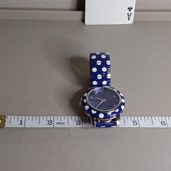 Untested Blue With White Polka Dots Stretch Watch With Blue Dial - Picture 6 of 7
